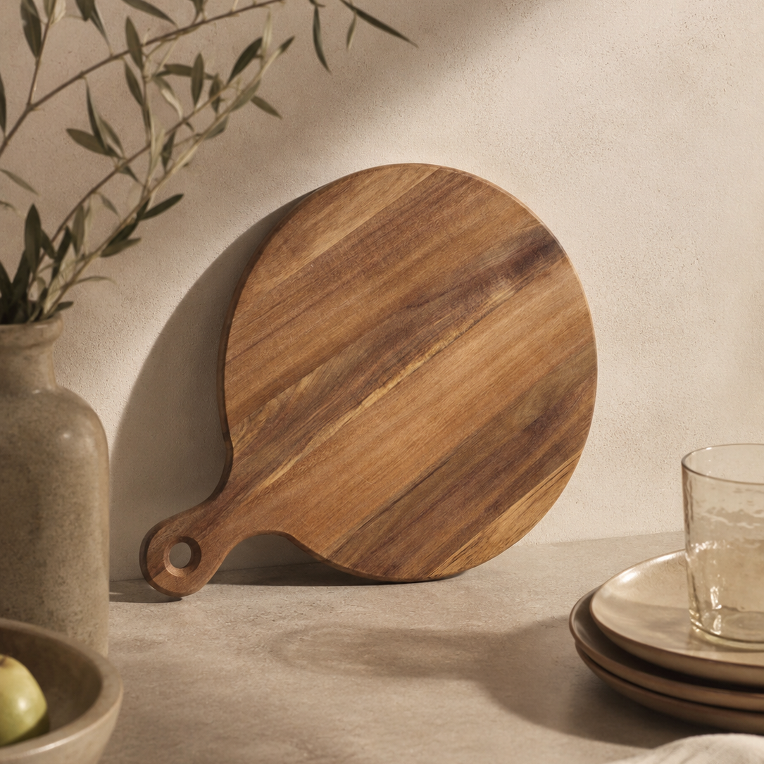 Touche Deco Acacia Round Board-Single Piece