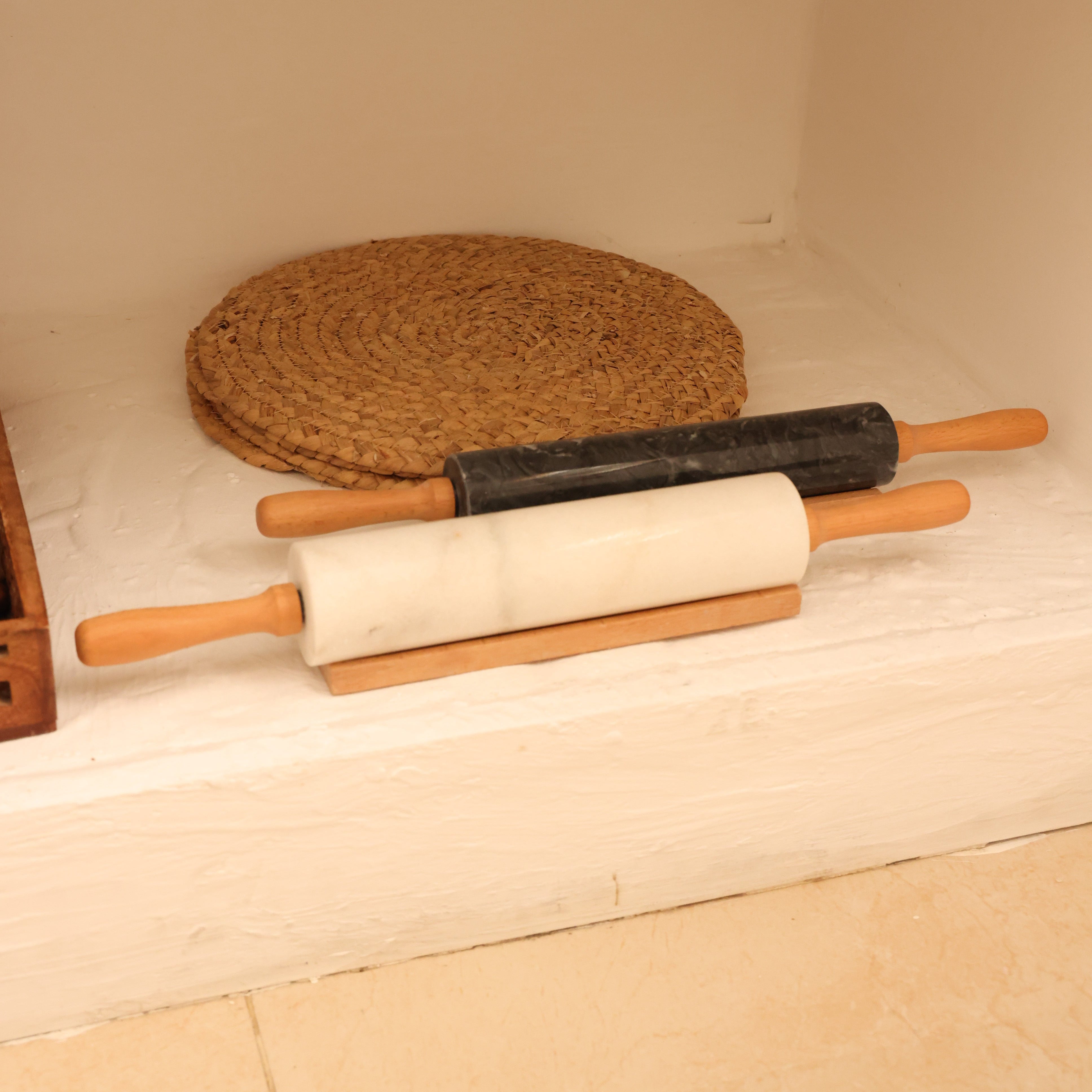 Touche Deco Marble Rolling Pin - Black/White