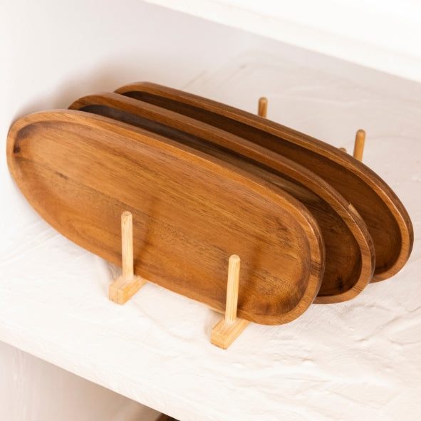 Touche Deco Acacia Oval Platter-Single Piece