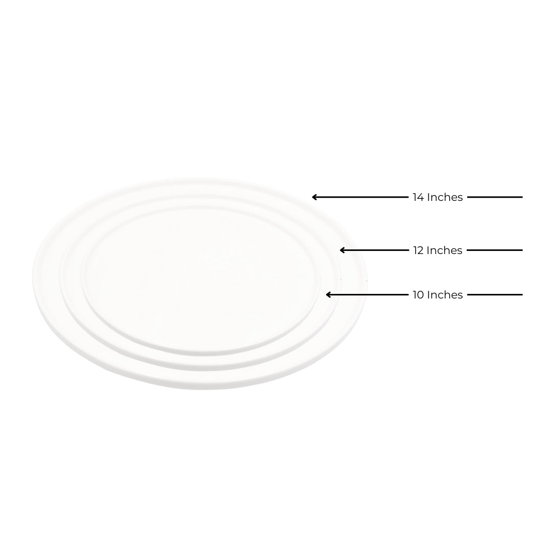 AJ Porcelain 10/12 Inches Ceramic Pizza Plate – Classic White Tableware for Restaurants, Cafes & Home Use