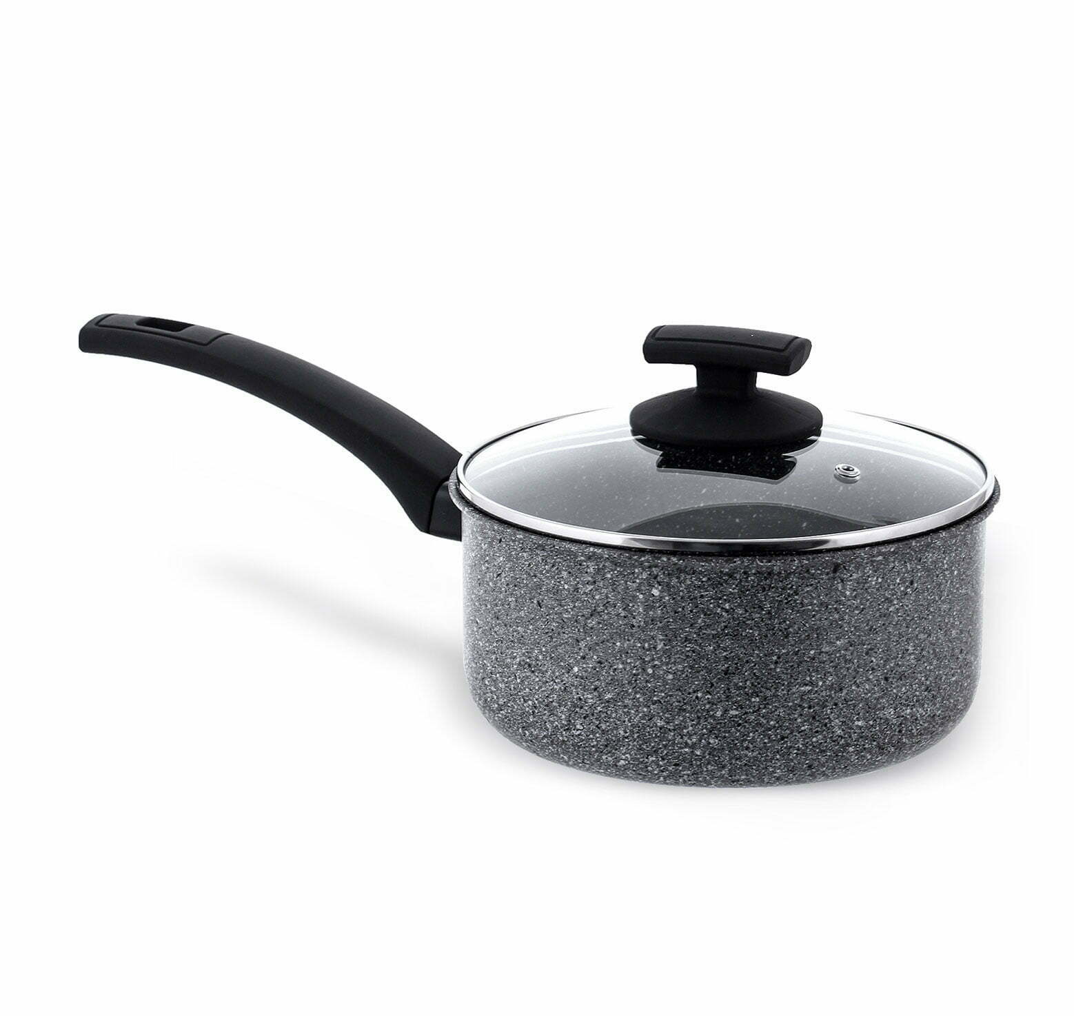 Rossetti Elementi Natura 20cm Saucepan with stone-effect interior and glass lid.