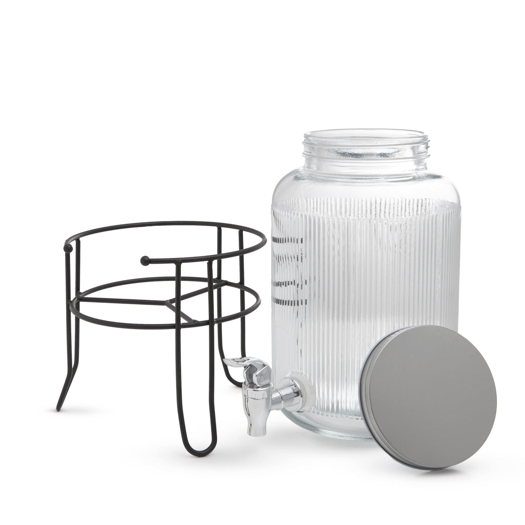 Fissman Beverage Dispenser 3.9LTR With Stand Glass