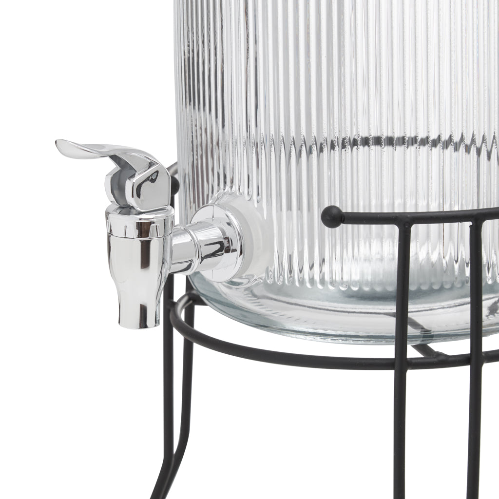 Fissman Beverage Dispenser 3.9LTR With Stand Glass