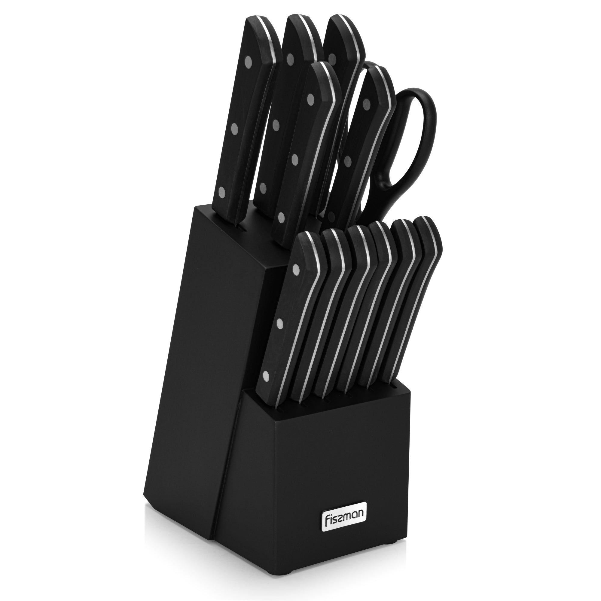 Fissman 13-Piece Knife Set Yasumoto with Wooden Block X30Cr13 Steel