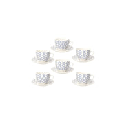 Tognana Metropolis "Down Town" Tea Cup and Saucer Set – 6 Pieces - Cookette