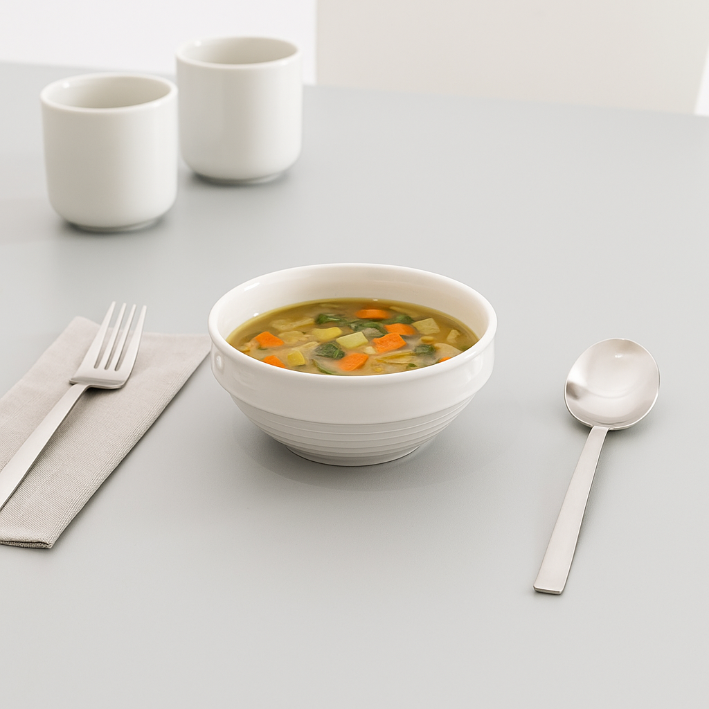 AJ Porcelain 4.75/6/8 Inches Deep Bowl – Premium Quality Ceramic Whiteware for Soups, Salads, Noodles & Desserts