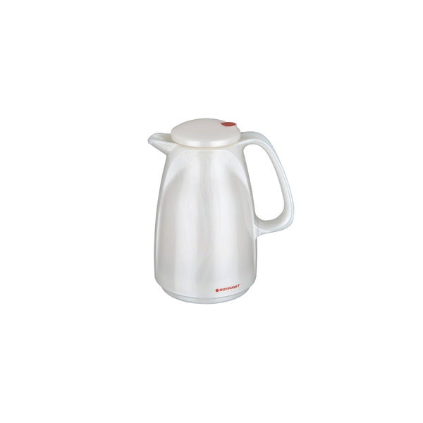 Handy-Pot-0.5-Liter-Rotpunkt-Glass-Insulated-metallic-white
