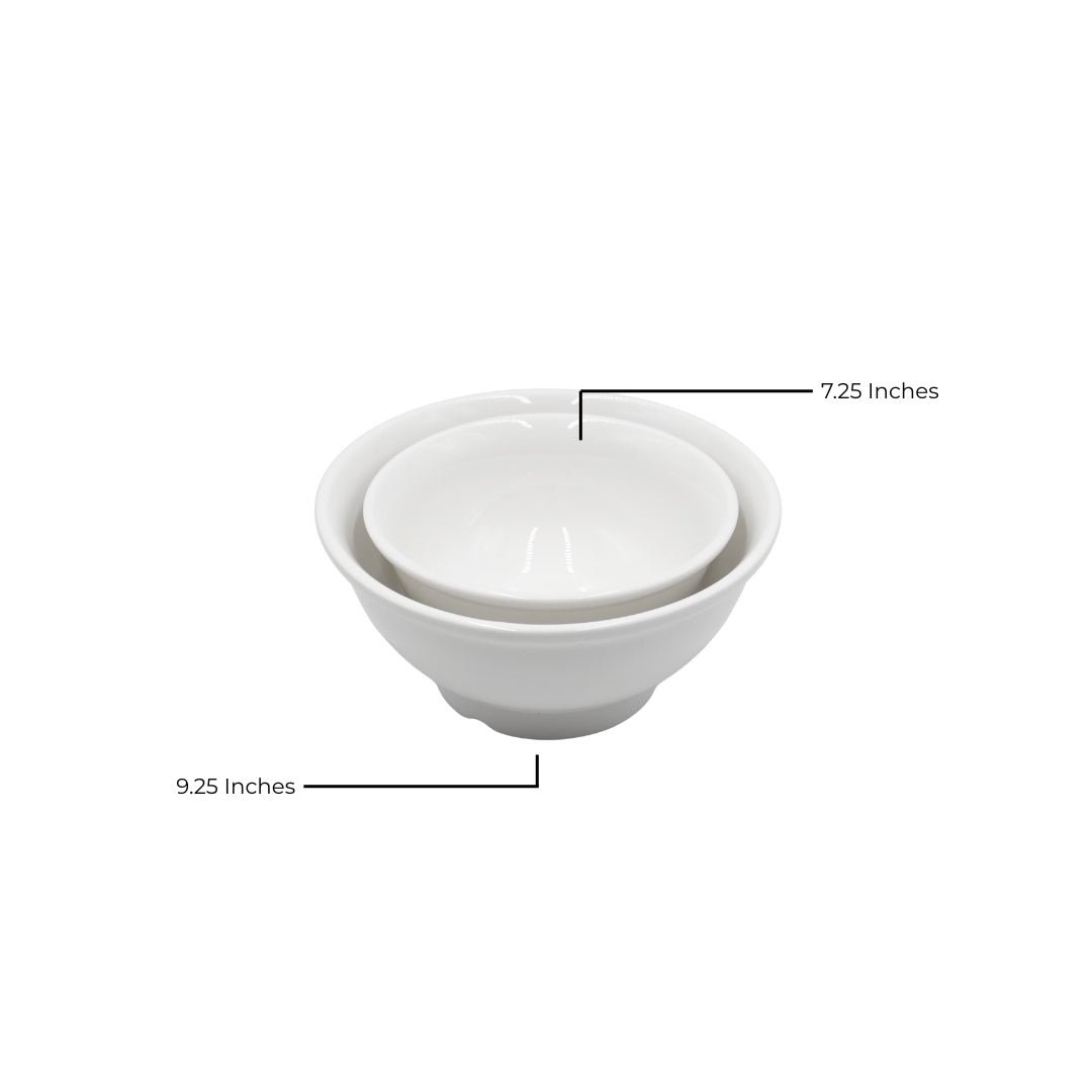 AJ Porcelain 7.25/9.25 Inches Bowl – Premium Quality Ceramic Whiteware for Soups, Noodles