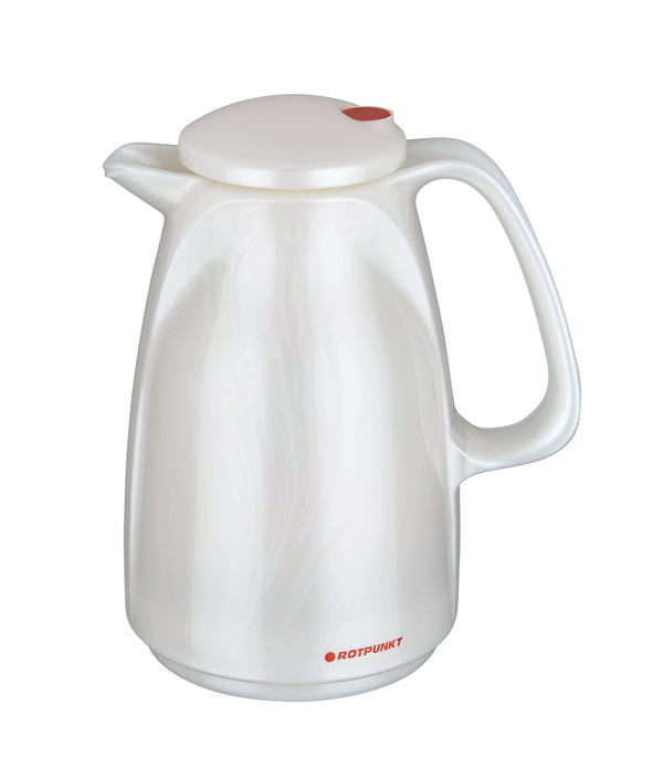 Handy-Pot-0.5-Liter-Rotpunkt-Glass-Insulated-metallic-white