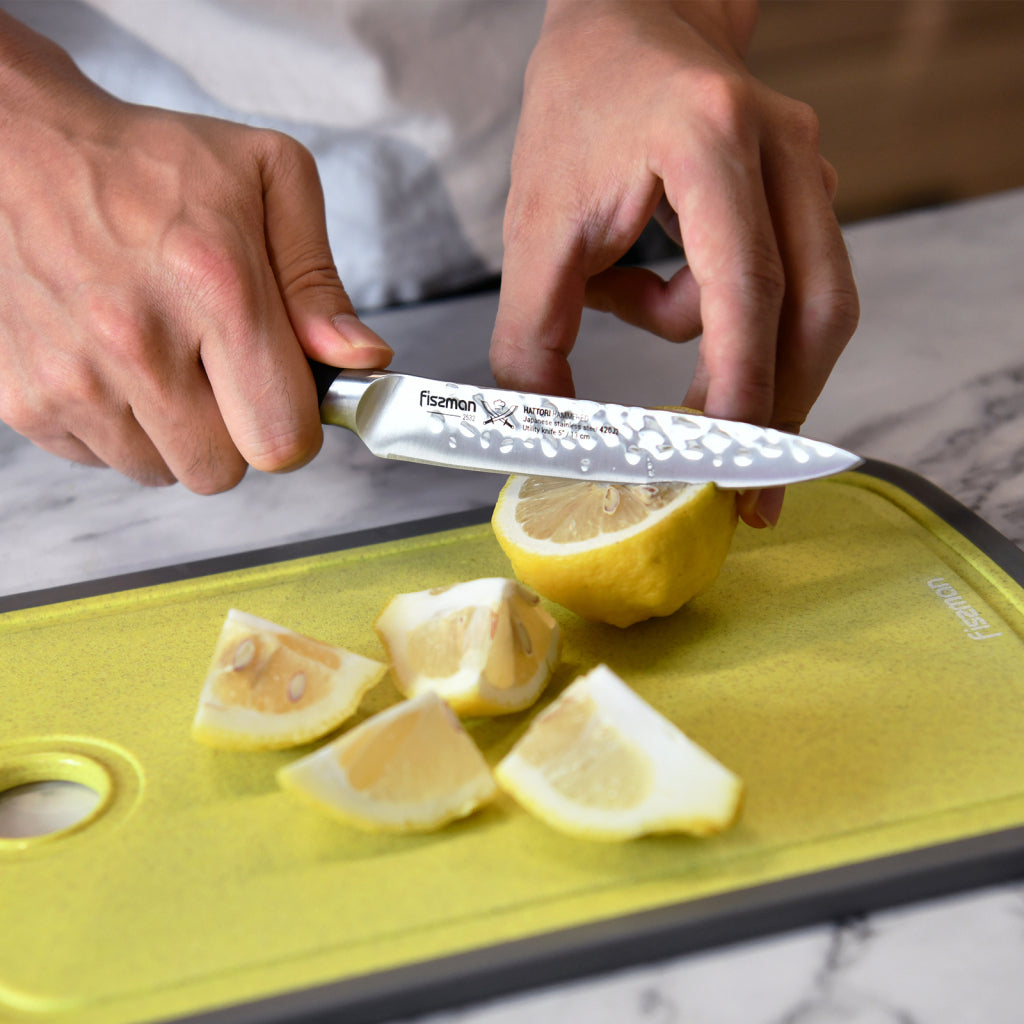 Fissman 5" Utility Knife Hattori Hammered 420J2 Steel