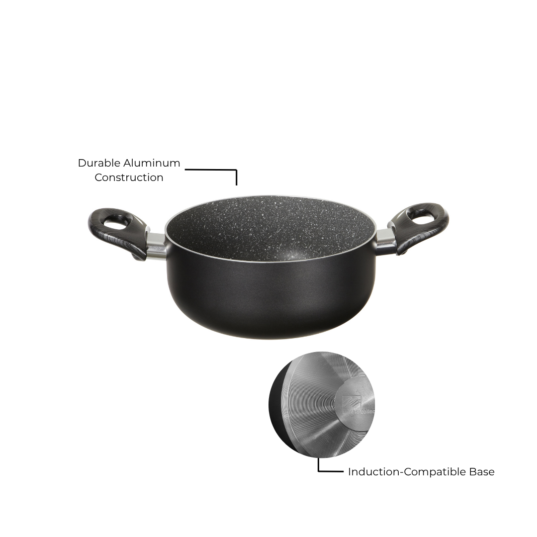 Thunder Stone 24cm Aluminum Non-Stick Casserole with 2 Handles | Di.mo Casa Collection