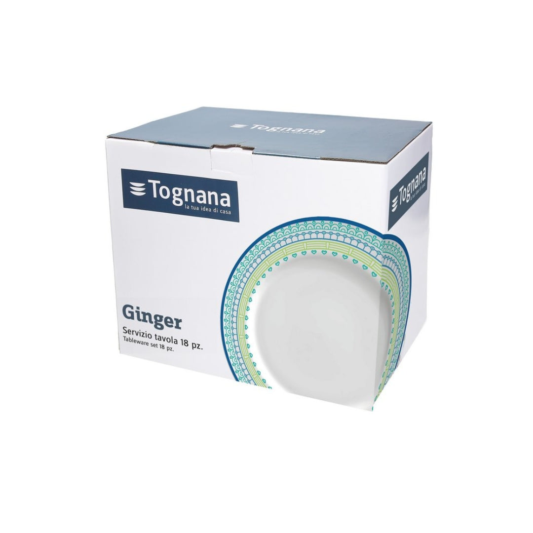 Tognana Table Set 18 Pcs - Olimpia Ginger - Cookette