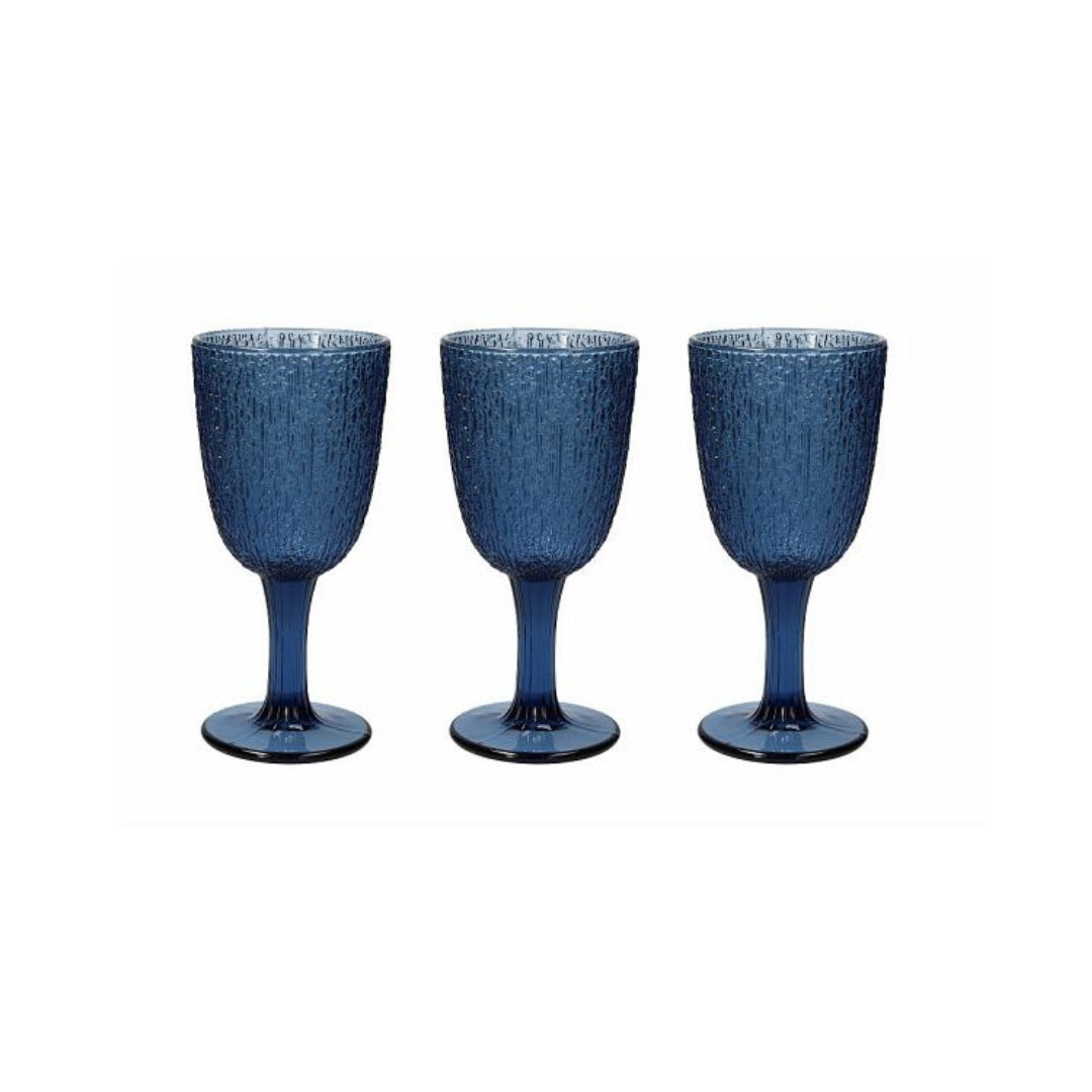 Tognana Davor - Set 3 Goblets Glass Blue/Grey