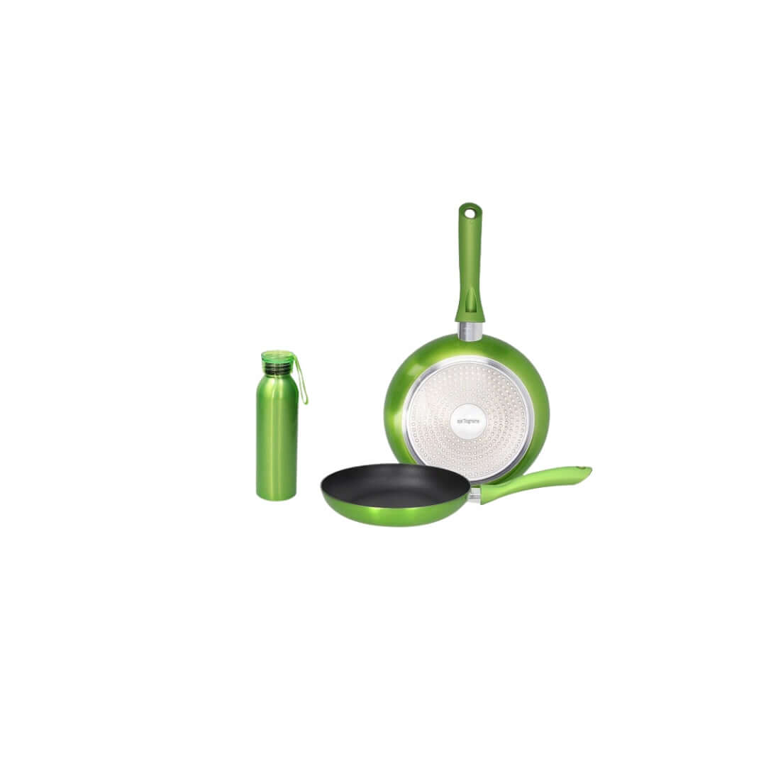 Tognana Shiny Green Cookware & Eco Bottle Set – 3 Pieces - Cookette