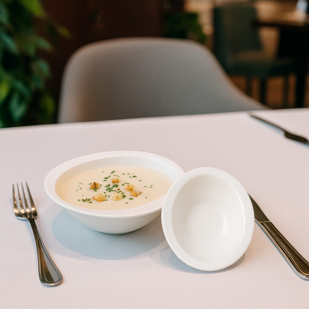 AJ Porcelain 8" & 12" Oval Shape Bowl – Deep, Durable Ceramic Whiteware for Soups, Noodles