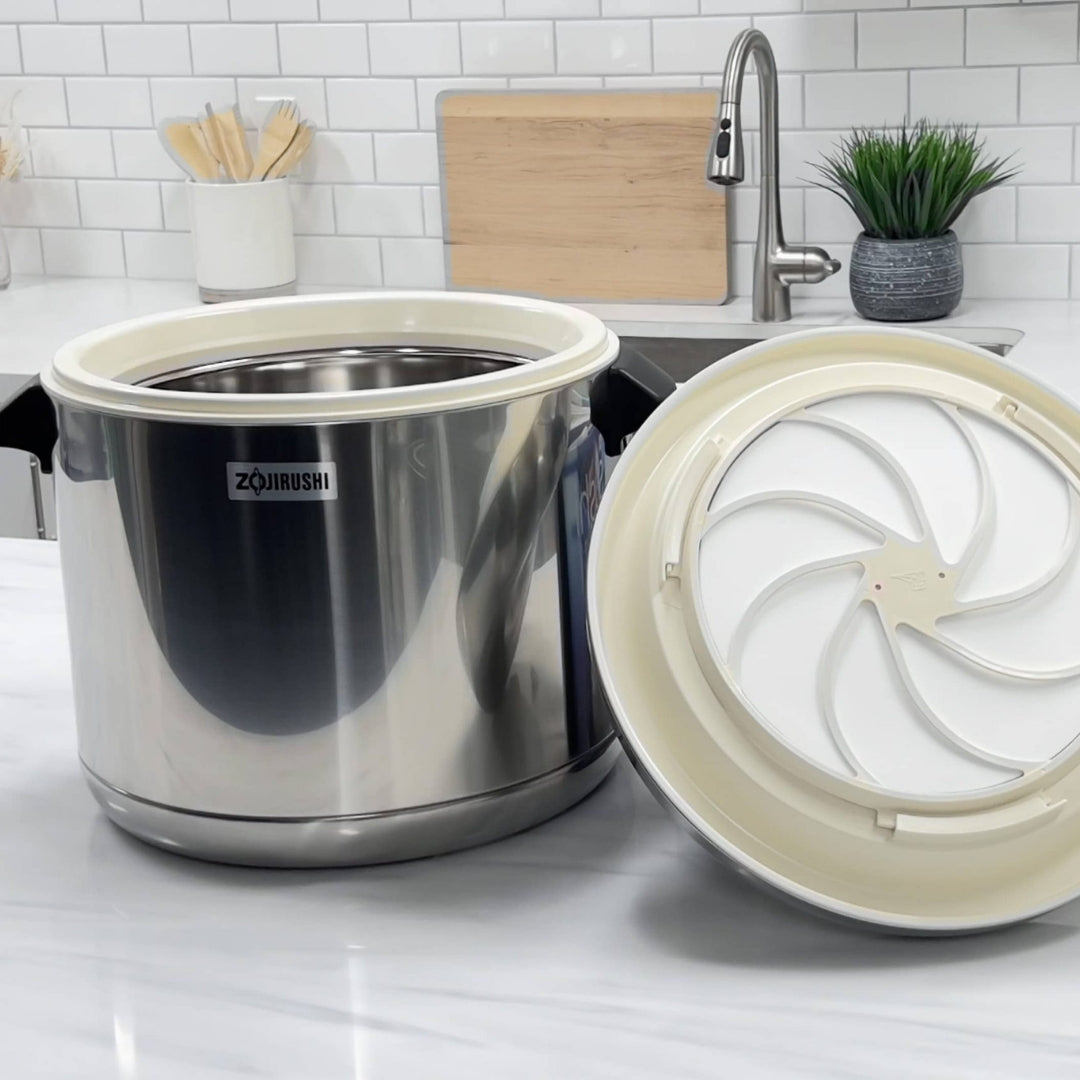 Zojirushi RDS-400/600 Thermal Rice Warmers – Non-Electric, Stackable, Stainless Steel, Keeps Rice Hot for Hours