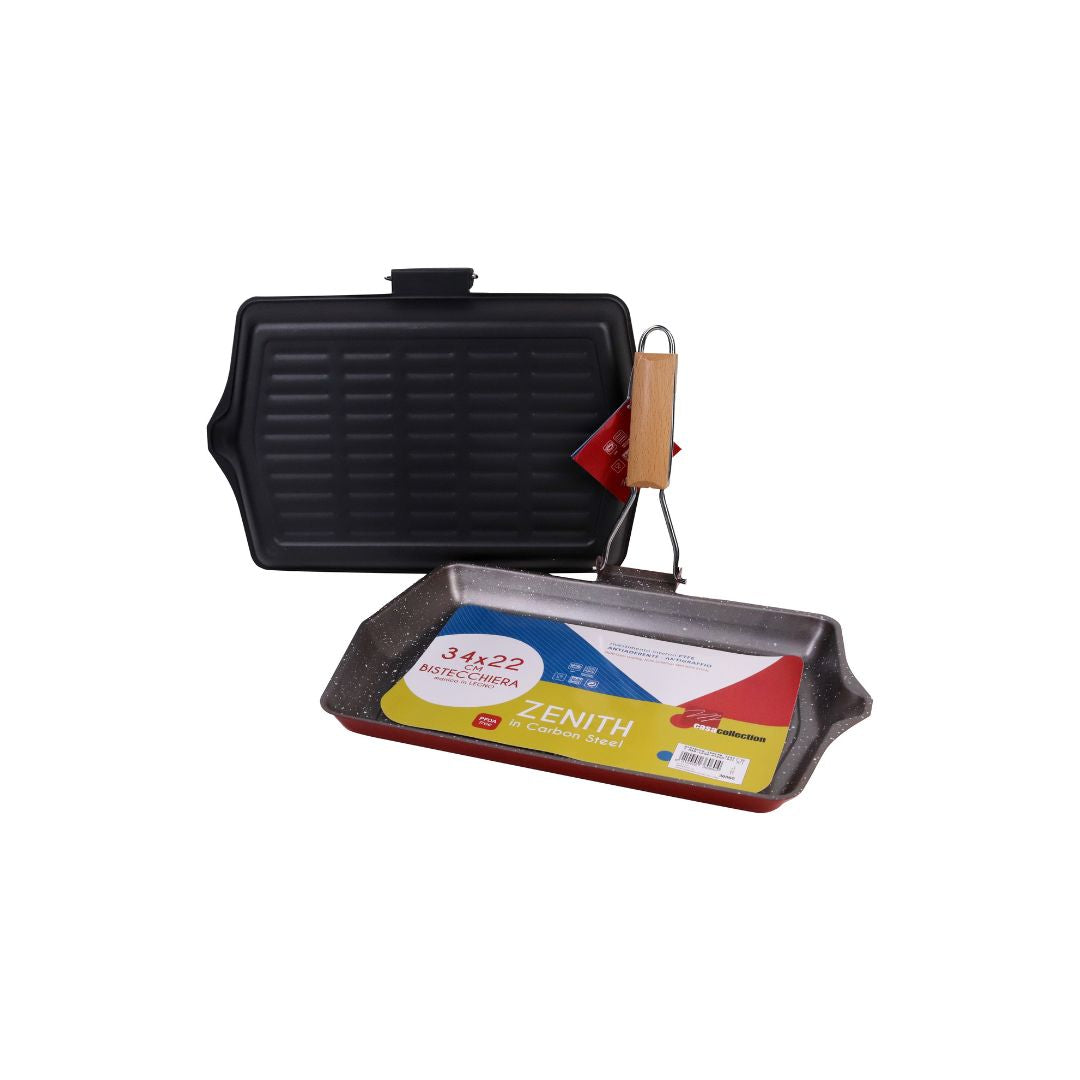 Carbon Steel Grill Pan 34X22 – Multi-Layer Non-Stick, PFOA-Free, Durable & Easy-to-Clean