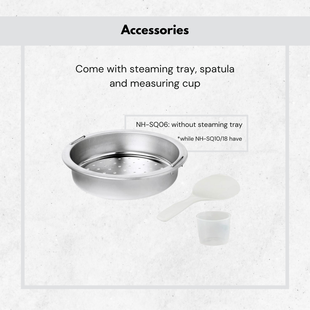 Zojirushi Electronic Rice cooker & Steamer, NH-SQ 0.6L/1.0L/1.8L - Cookette