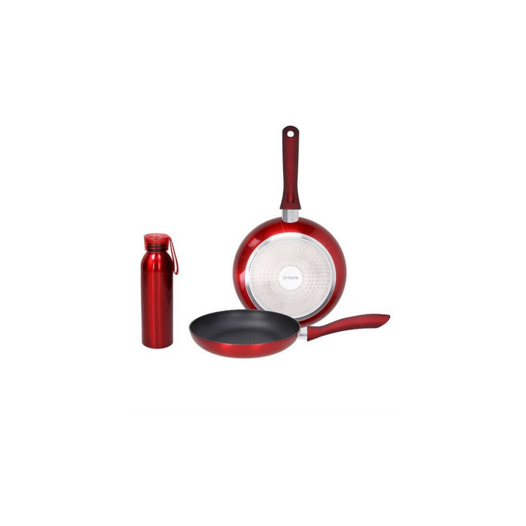 Tognana Shiny Red Cookware & Eco Bottle Set – 3 Pcs - Cookette