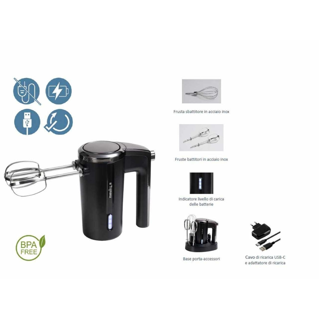 Tognana Cordless Rechargeable Hand Mixer - Avantspace - Cookette