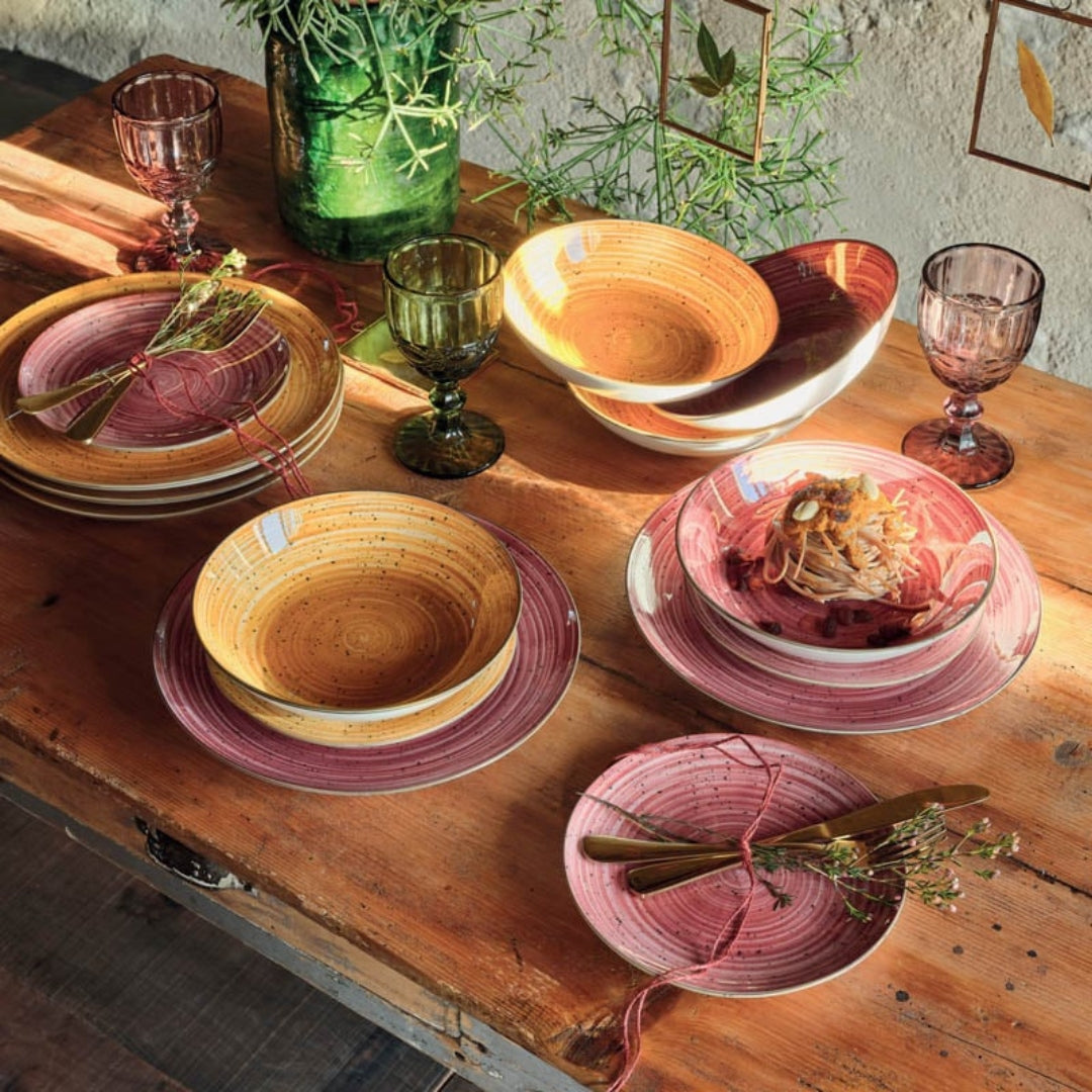 Tognana Macis 18-Piece Porcelain Dinnerware Set – Warm Multicolor - Cookette
