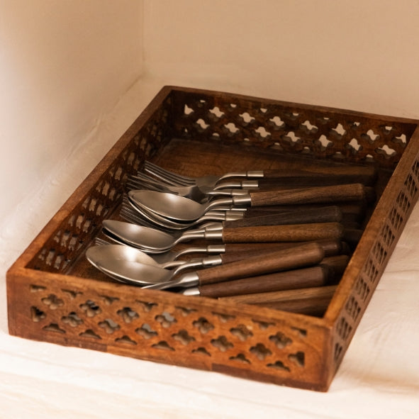 Touche Deco Wooden Cutlery Set-Single Set - 2.1x23