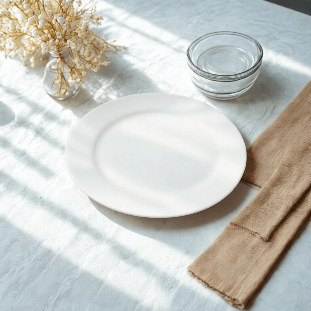 AJ Porcelain 8/9.75/12 Inches Flat Plate – Classic White Ceramic Tableware for Cafes, Restaurants & Home Use | Durable & Easy to Clean