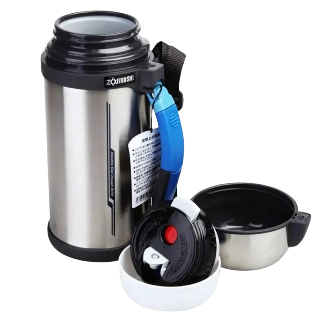 Zojirushi Stainless Steel Vacuum Insulated Bottle with Cup, SFCC - 1.3L/1.5L/1.8L/2.0L - Cookette