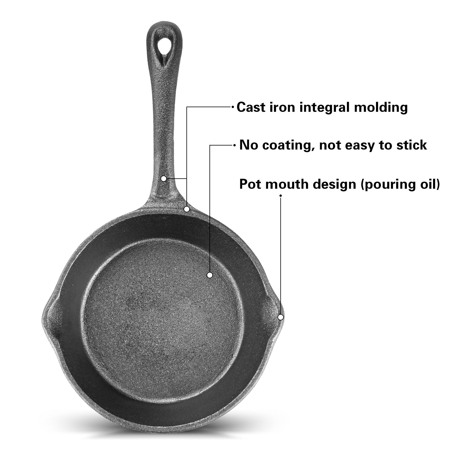Fissman Frying Pan 16cm Non Stick Cast Iron Black