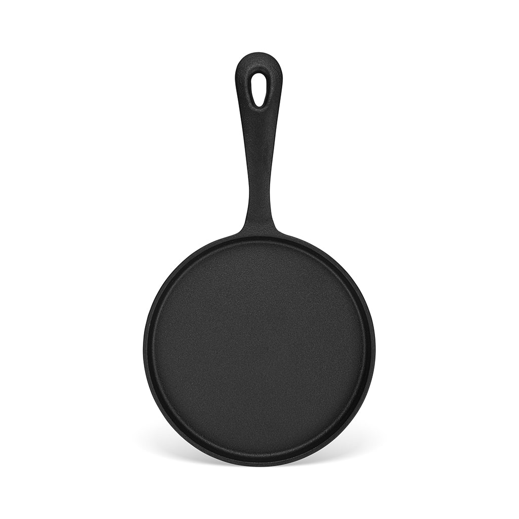 FISSMAN 20cm Cast Iron Crepe Pan - Non-Stick Pancake Griddle