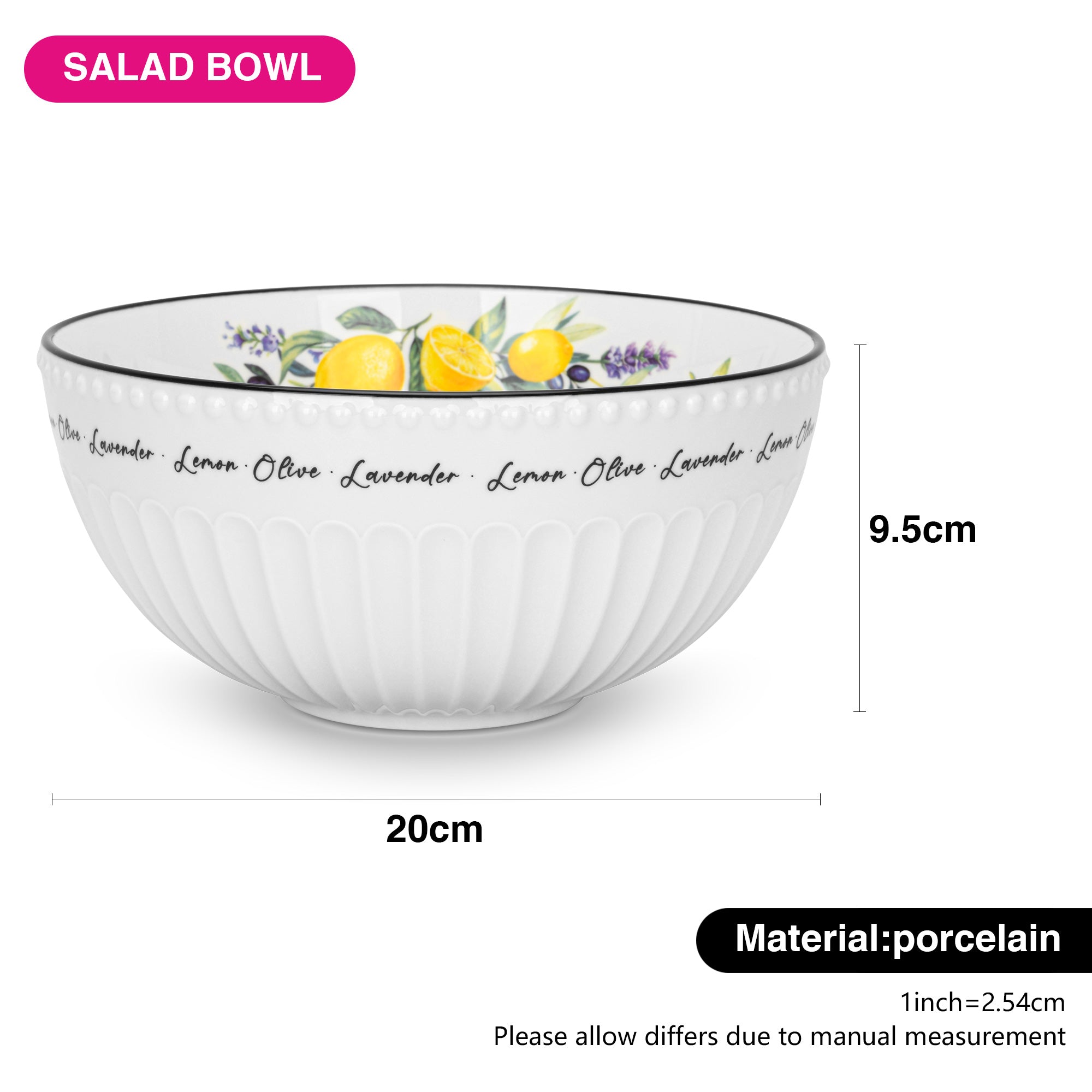 Fissman Salad bowl PROVENCE 20 cm (porcelain)