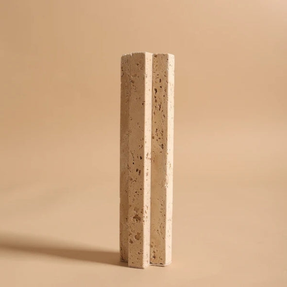 Touche Deco - Tall Travertine Candle Holder L 25/30 CM