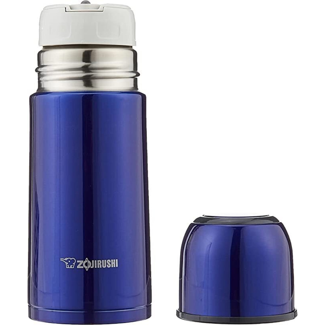 Zojirushi Stainless Steel Vacuum Insulated Bottle with Cup, Blue, SV-GR 0.35L/0.50L