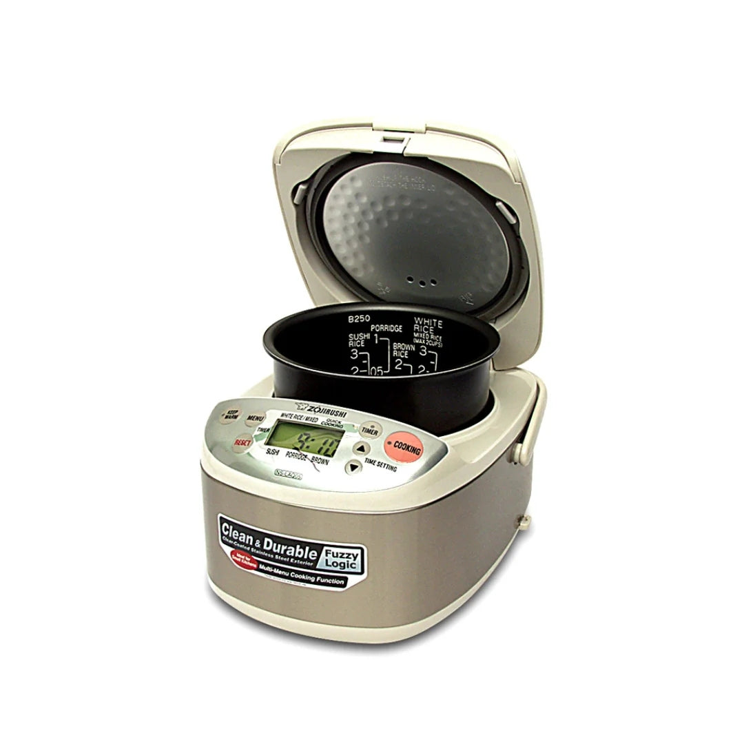Zojirushi MICOM-Electronic Rice cooker/ warmer 0.5 Ltr Stainless, NS-LAQ05 - Cookette