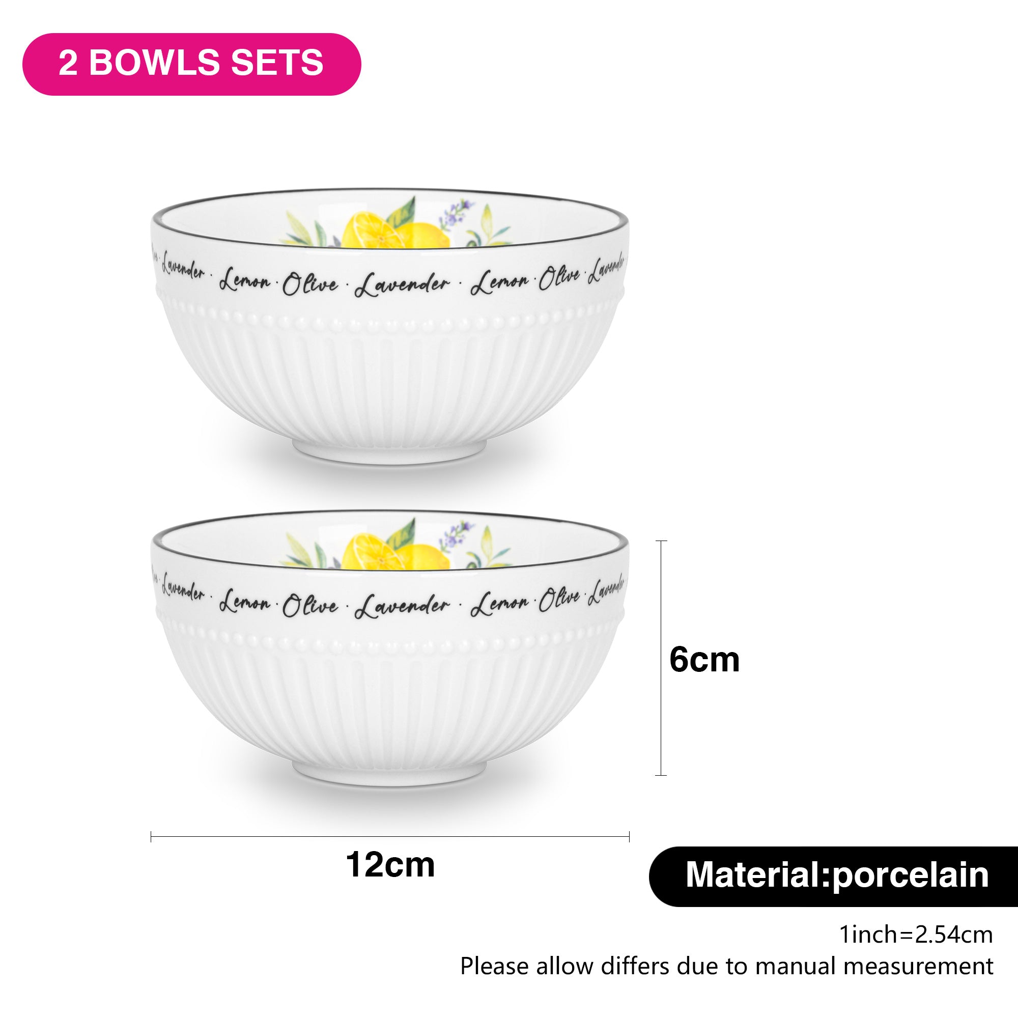 Fissman Set of 2 bowls PROVENCE 12 cm (porcelain)