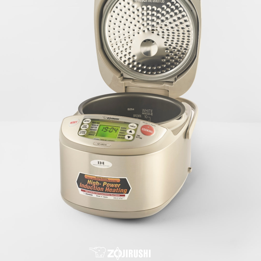 Zojirushi Induction Heating Electronic Rice Cooker/Warmer Stainless Steel, NP-HBQ 1.0L/1.8L