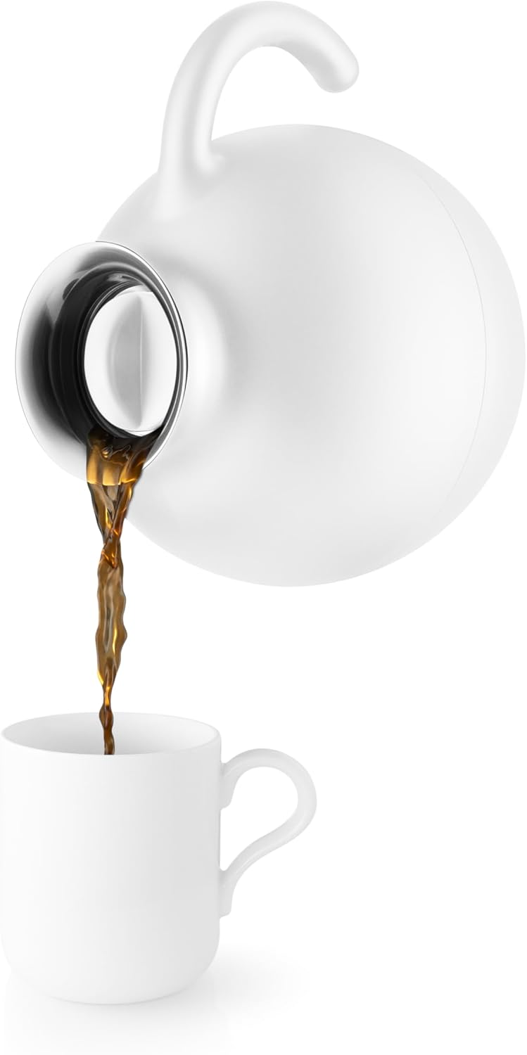 Eva Solo 502712 Vacuum Jug Globe 1L White - 2 Rim Silver & Gold