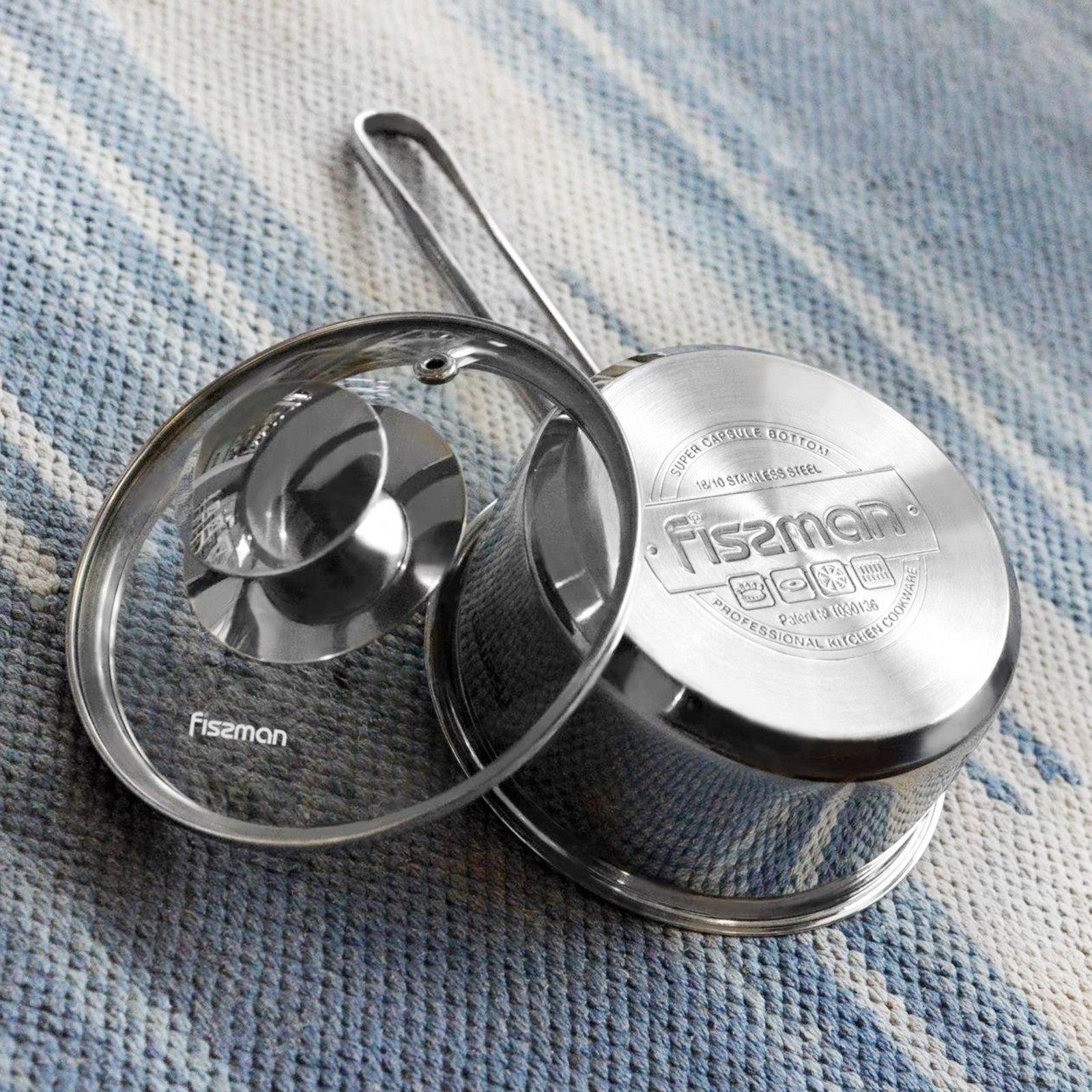 Fissman Bambino Saucepan with glass lid 14x6.5 cm / 0.9 LTR (stainless steel)