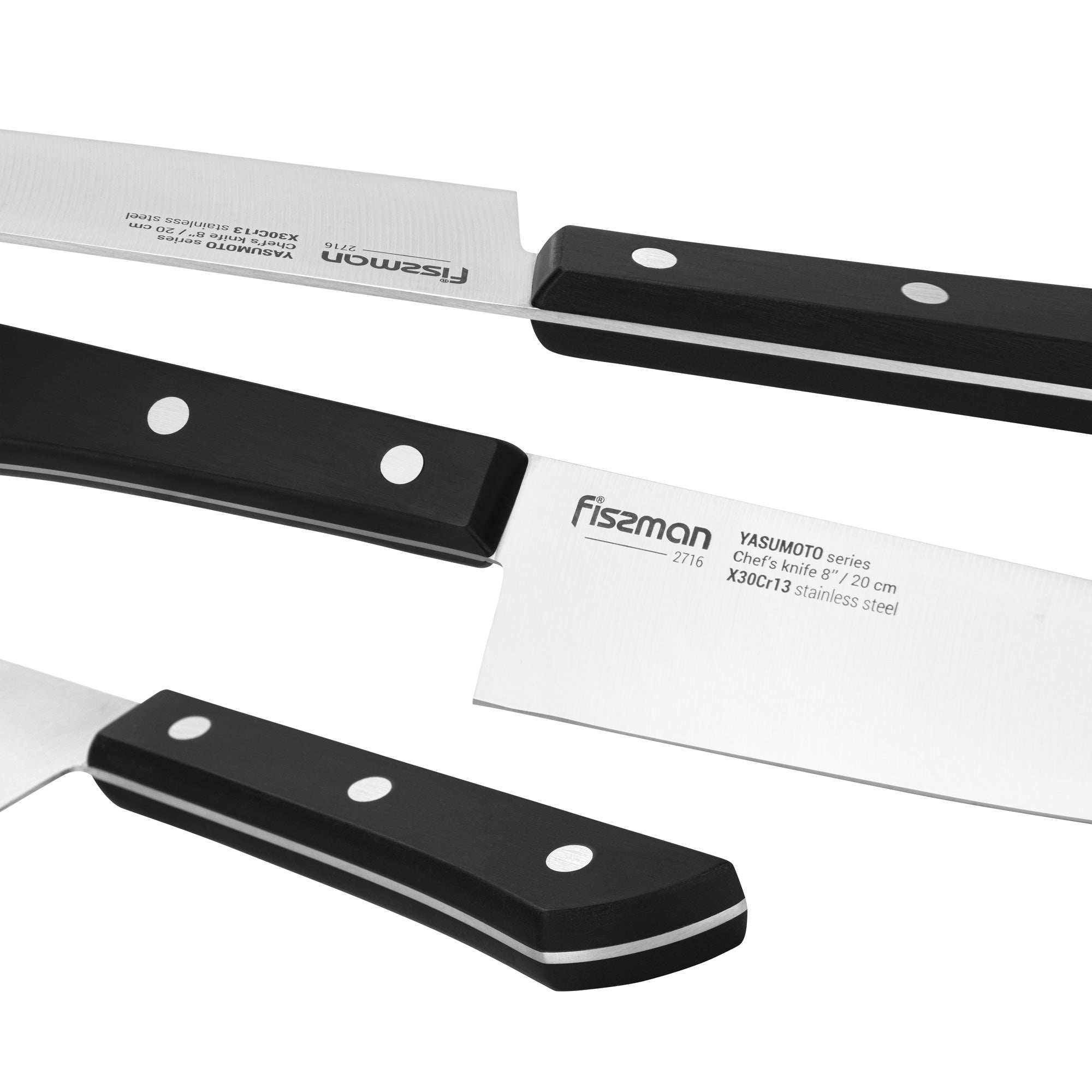 Fissman 13-Piece Knife Set Yasumoto with Wooden Block X30Cr13 Steel