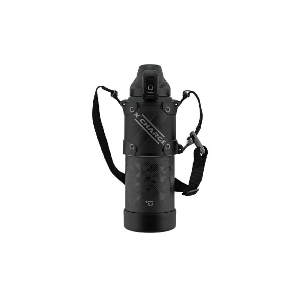 Zojirushi SD-HB 1.0L stainless steel cold hydration bottle in black.