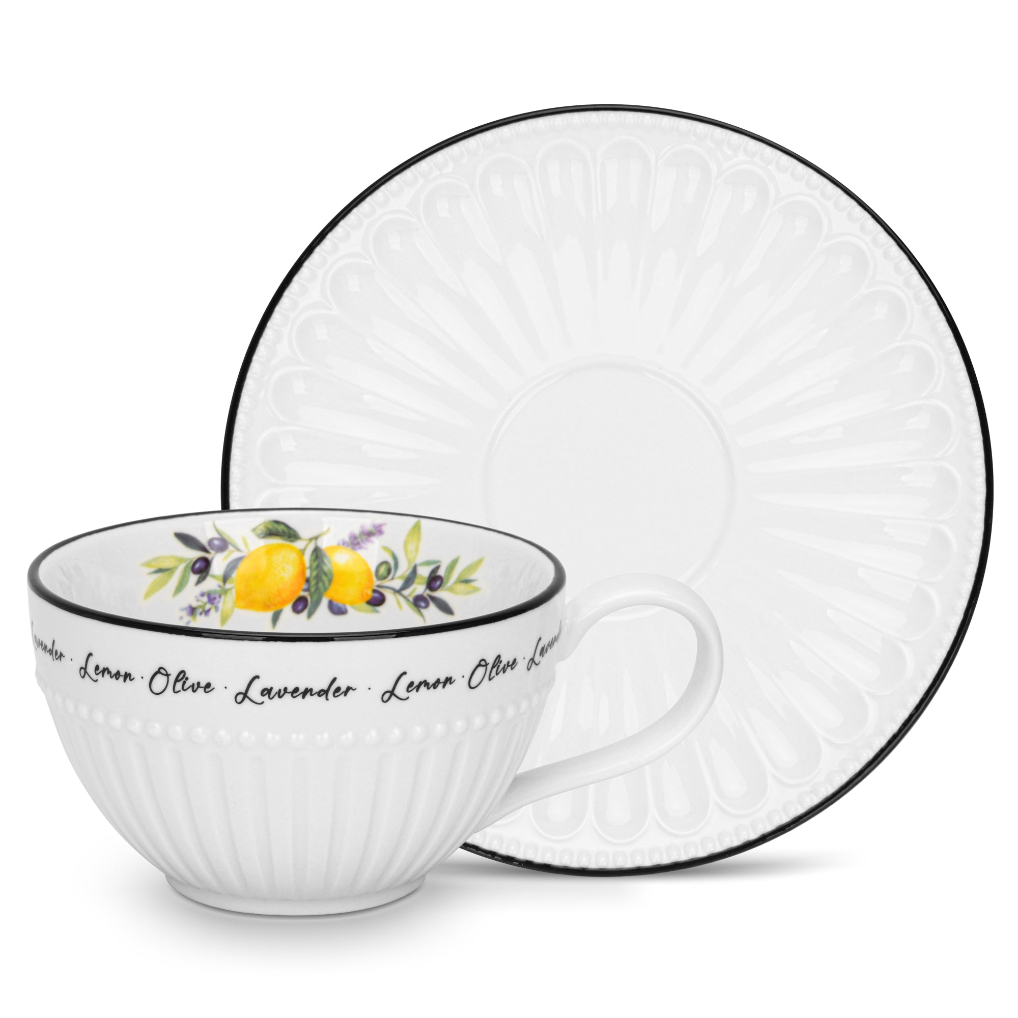 Fissman Set of 2 cups PROVENCE 250 ml with saucers (porcelain)