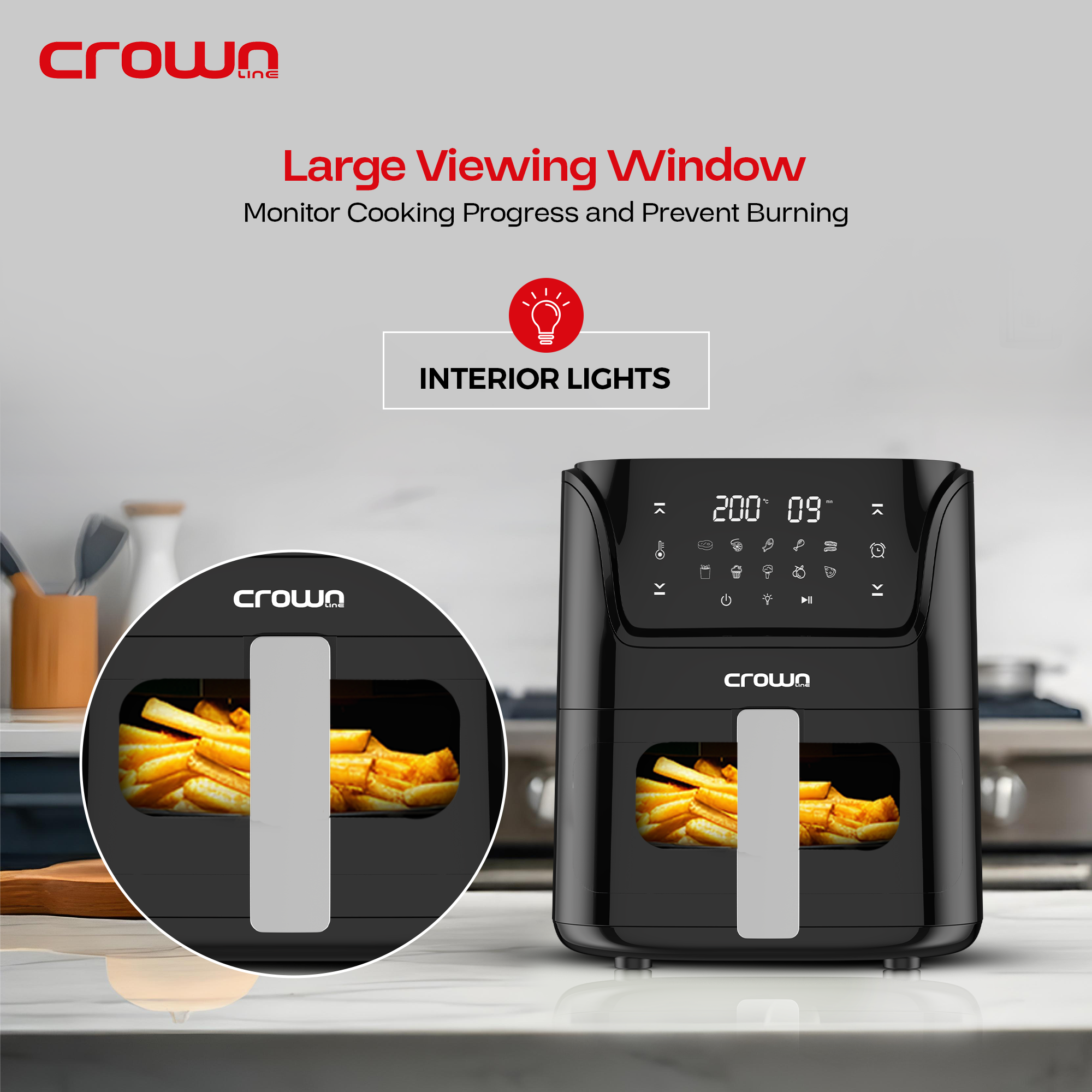 Crownline AF-397 Air Fryer  5.5L ( Digital Control )