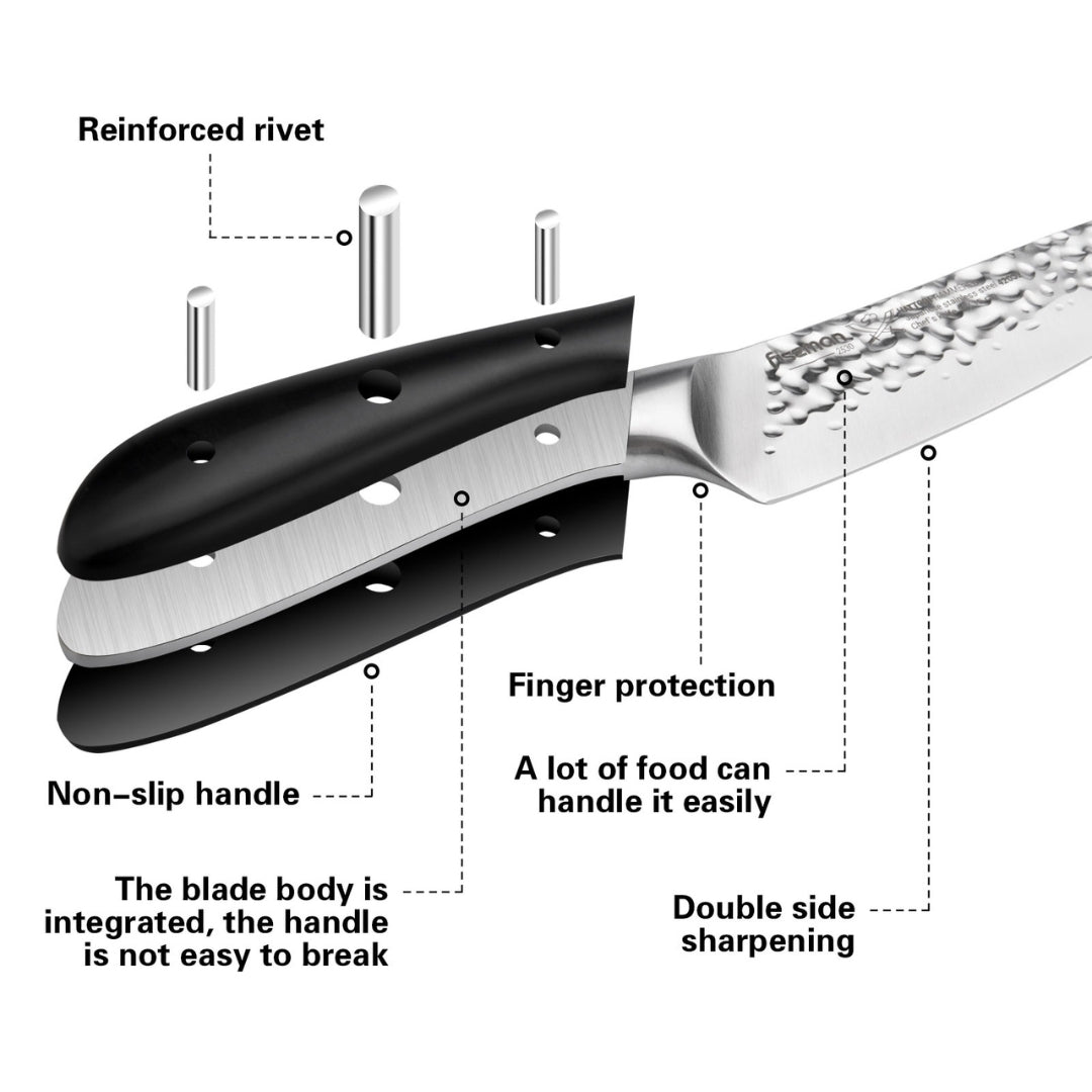 Fissman 6" Chef Knife Hattori Series Black/Silver 6inch