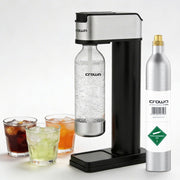 Crownline SM-454/B Soda Maker – 850-900ml Capacity, BPA-Free PET Bottle, Quick Screw Design, Makes Up to 60L per Cylinder, Includes 0.6L/425g CO2 Gas Cylinder – Complete Sparkling Water Kit