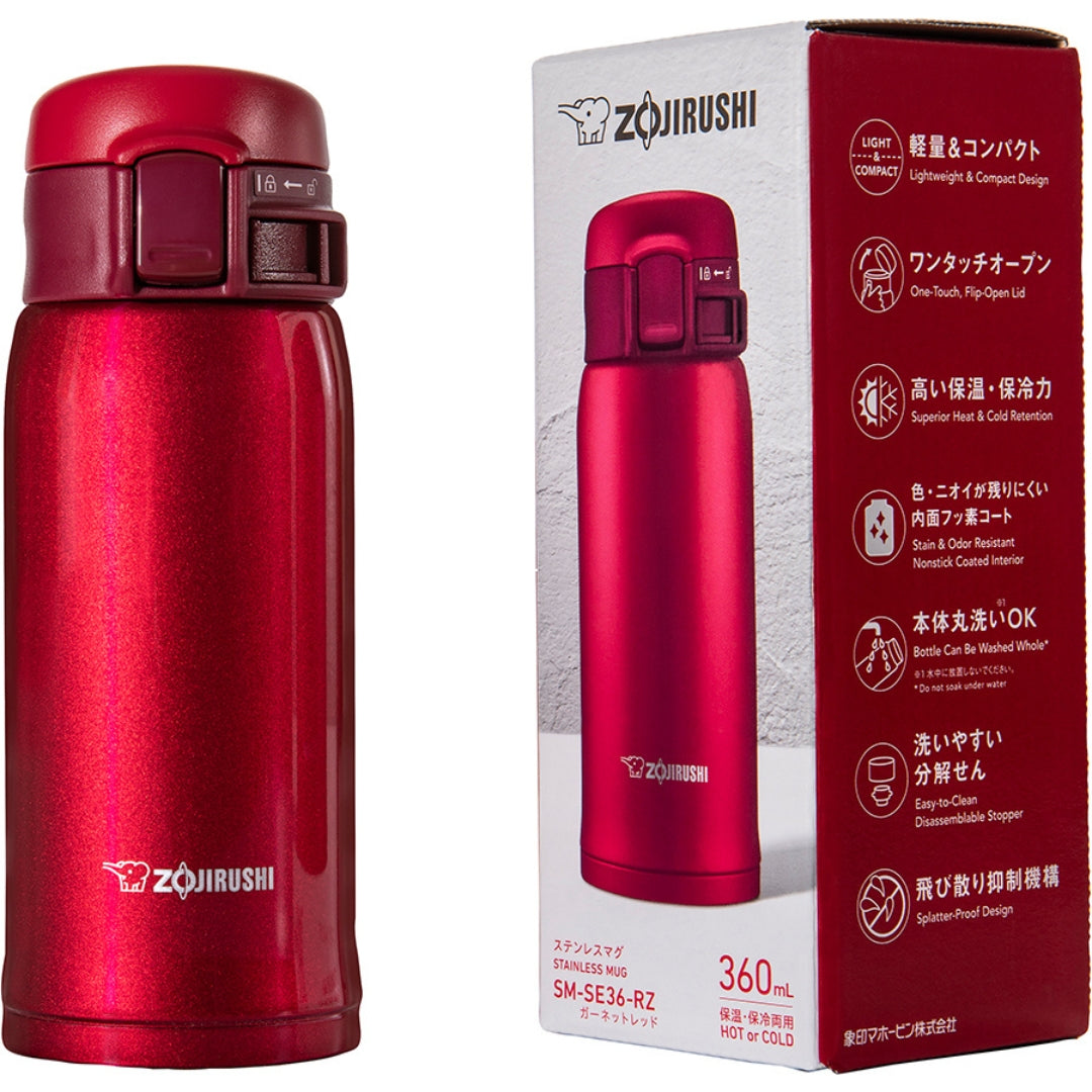 Zojirushi Stainless Steel Vacuum Insulated Bottle, SM-SE 0.36L/0.48L/0.60L