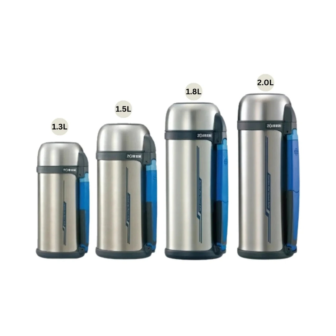 Zojirushi Stainless Steel Vacuum Insulated Bottle with Cup, SFCC - 1.3L/1.5L/1.8L/2.0L - Cookette