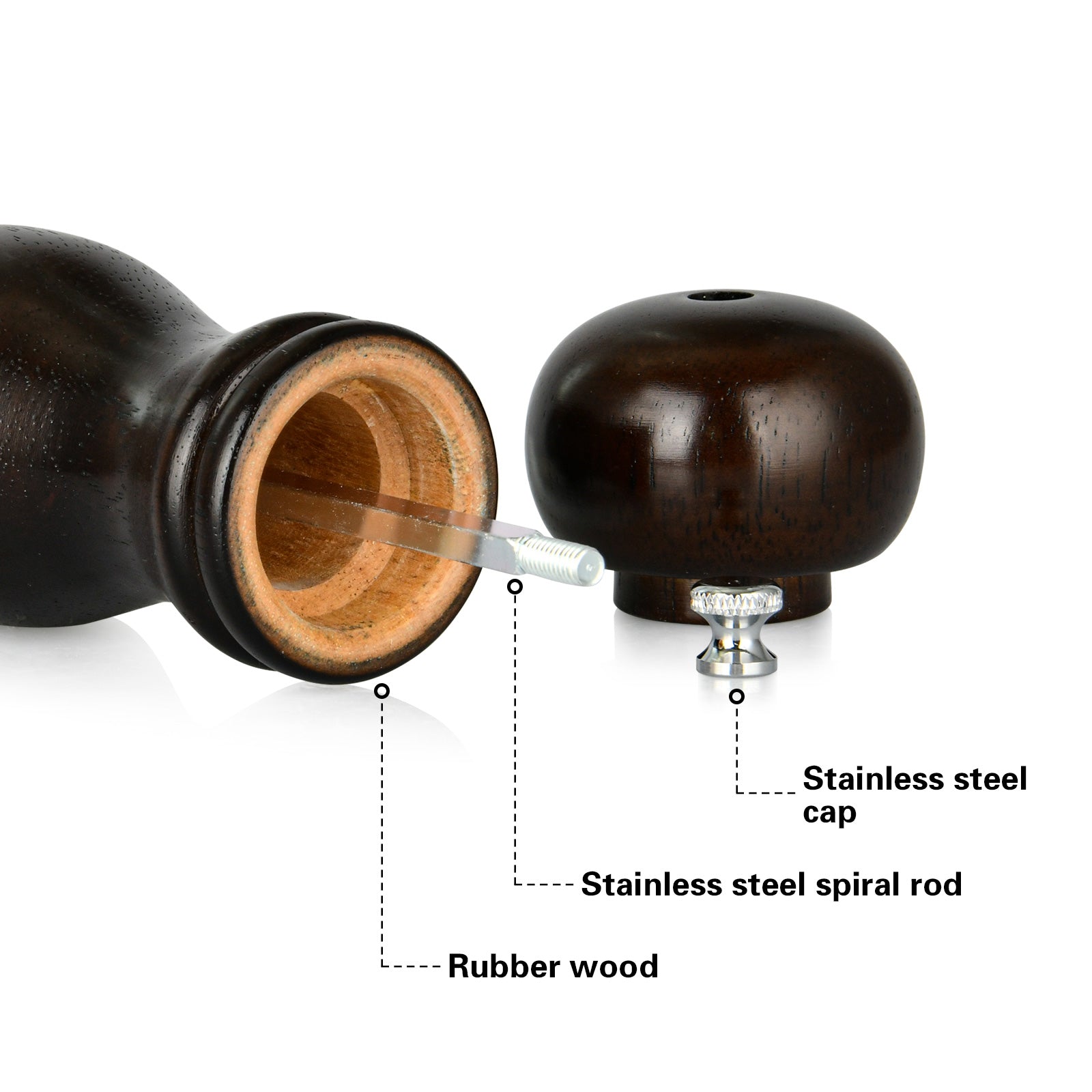 Fissman Pepper mill 16x5 cm (rubber wood body with stainless steel grinder)