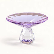 Touche Deco Luna lilac hand faceted crystal decorative pedestal bowl front view