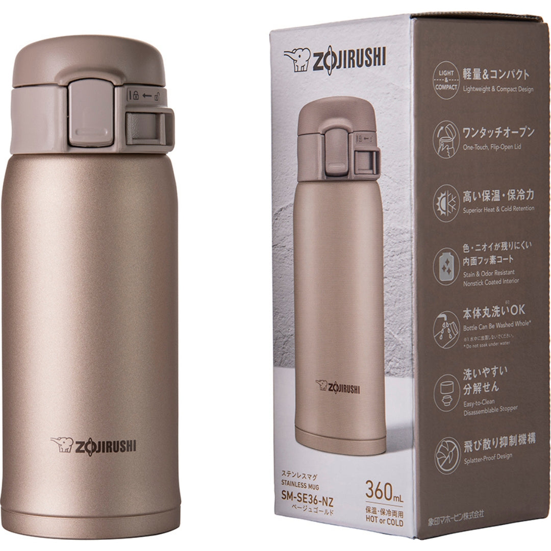 Zojirushi Stainless Steel Vacuum Insulated Bottle, SM-SE 0.36L/0.48L/0.60L