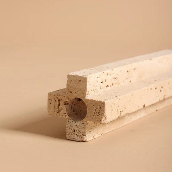 Touche Deco - Tall Travertine Candle Holder L 25/30 CM
